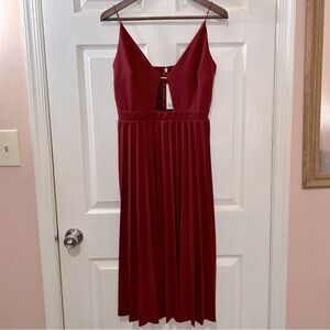 ASOS Spaghetti Strap Dress Pleated Bottom Back Zipper Size 8 NWT